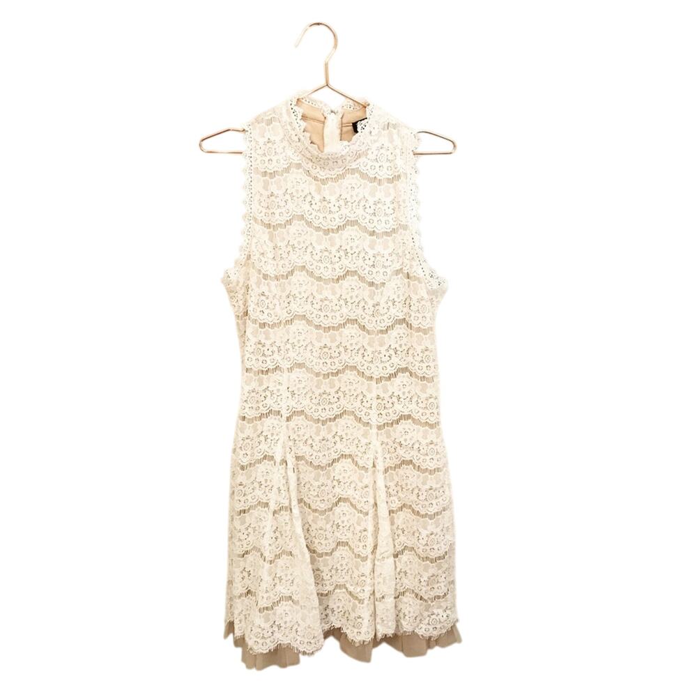 Trixxi sleeveless high mock neck lace dress with tulle layer underneath size 9